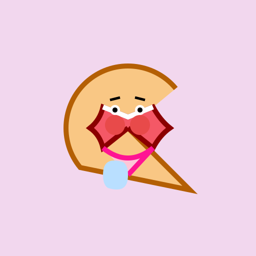 Agressive Mouth Having Pizza - DrawGPT