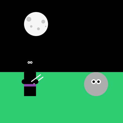 Assassin with Daggers and a Black Cloak, Fighting a Ghoul at Night - DrawGPT