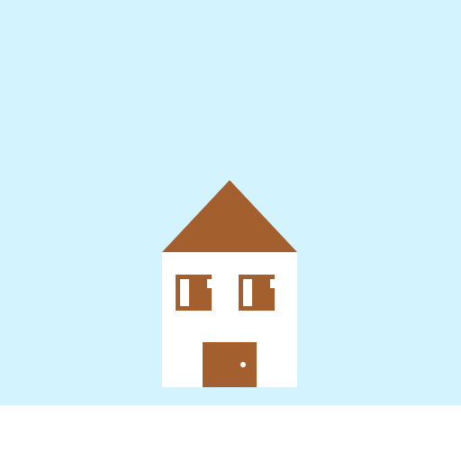 Snowy House with Door and Windows and No Chimney - DrawGPT