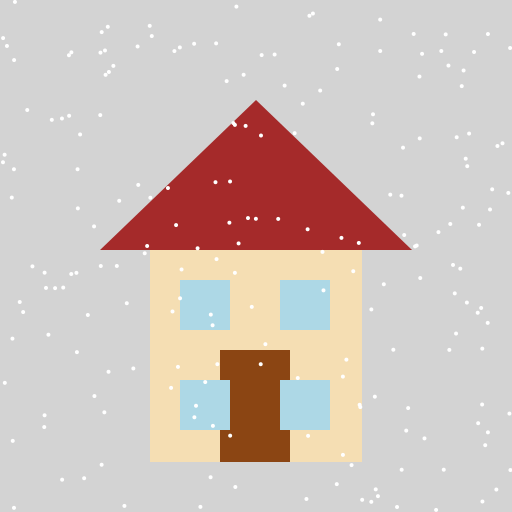 Snowy House with Door, Windows and Roof - DrawGPT