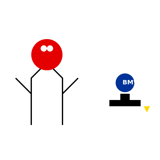 Stickman with Honda Logo Head throwing a BMW Logo in the trash - DrawGPT