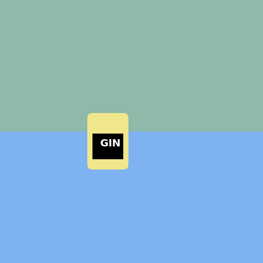 A Bottle of Gin by a Lake in Front of a Mountain - DrawGPT