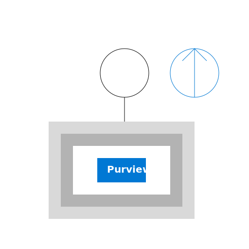 Person at their Computer with Purview Application and Azure Cloud - DrawGPT