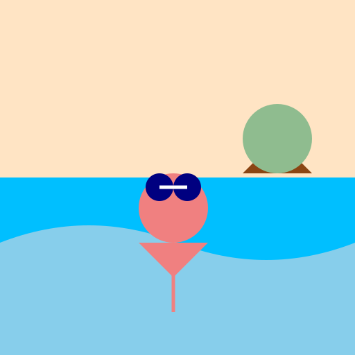 Junko Asagiri from Desert Punk, wearing a Bikini on a Beach - DrawGPT