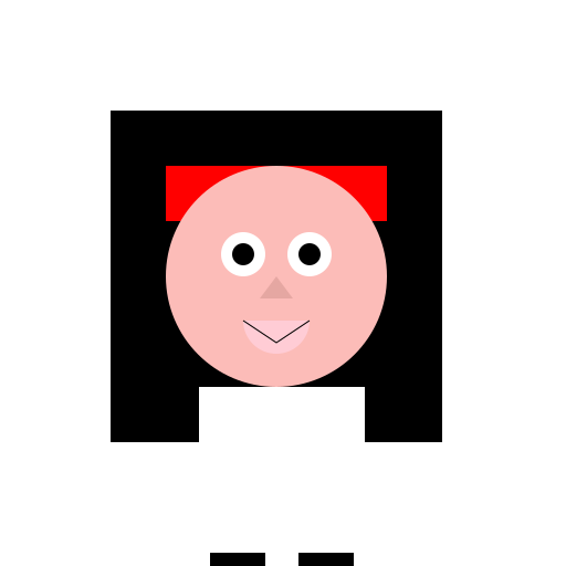 Happy Woman with Black Hair and Red Ribbon Drawing - DrawGPT