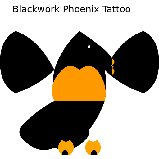 Blackwork Phoenix Tattoo - DrawGPT