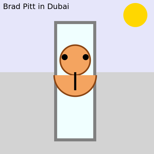 Brad Pitt in Dubai - DrawGPT