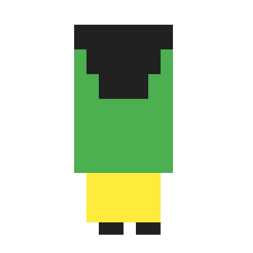 Girl with Yellow Trousers, Nike Shoes, Green Shirt and Black Hair - DrawGPT