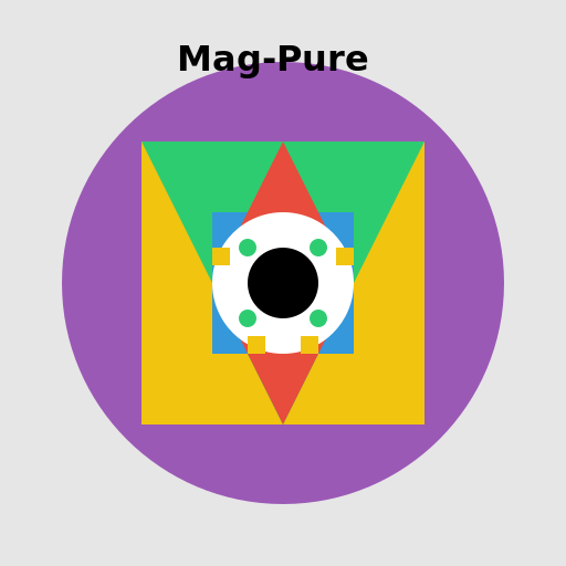 A colorful magnetic design made of pure shapes. - DrawGPT