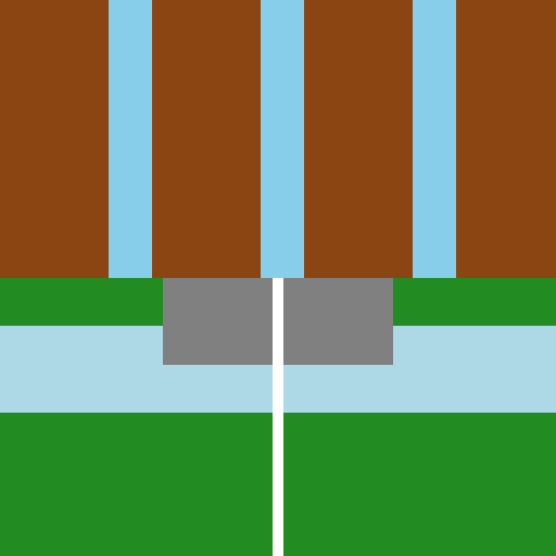 Road through a forest with a river and a crossroad - DrawGPT