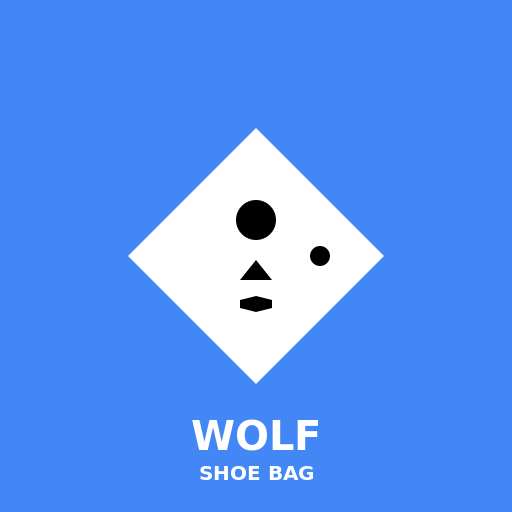 Blue Wolf Logo for Shoe Bag - DrawGPT
