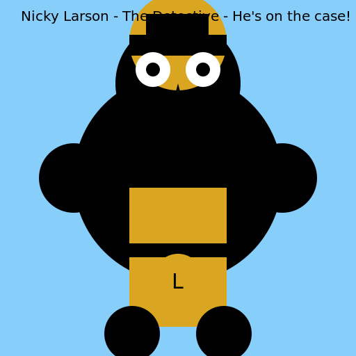Nick Larson - The Detective - He's on the case! - DrawGPT
