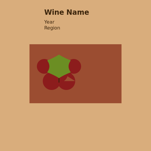 Wine Label - Grapes and Vineyard - AI Prompt #29080 - DrawGPT