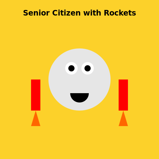 Senior Citizen with Rockets - AI Prompt #30118 - DrawGPT