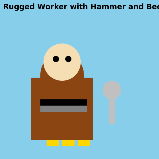 Rugged Worker with Hammer and Beer Bottles - AI Prompt #30184 - DrawGPT