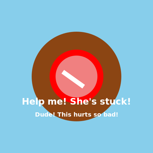 Help me! She's stuck! Dude! This hurts so bad! - AI Prompt #31733 - DrawGPT