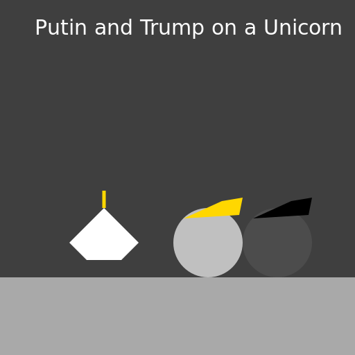 Vladimir Putin riding a Unicorn at a Press Conference with Donald J. Trump - AI Prompt #32068 - DrawGPT
