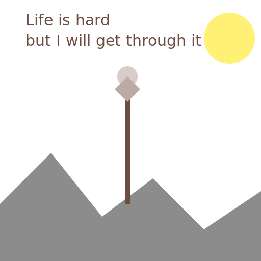 Life is hard but I will get through it - AI Prompt #32111 - DrawGPT