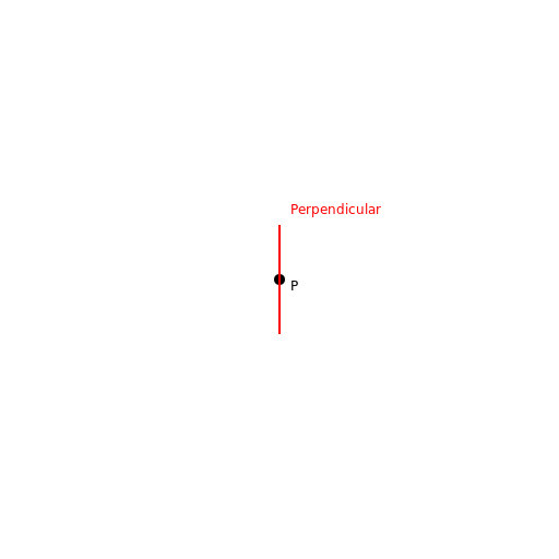 Perpendicular line at point P - AI Prompt #32174 - DrawGPT