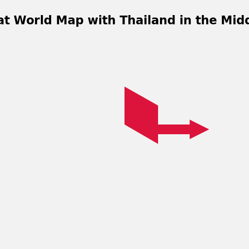 Flat World Map with Thailand in the Middle and a Flag-Colored Arrow - AI Prompt #32231 - DrawGPT