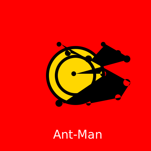 Ant-man standing with ants surrounding him on a red background - DrawGPT