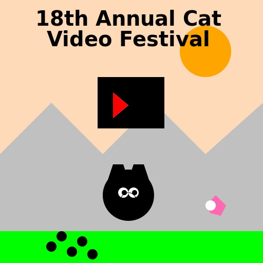 18th Annual Cat Video Logo - AI Prompt #34954 - DrawGPT