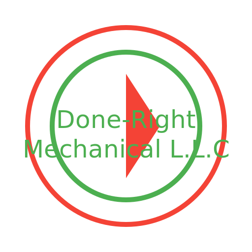 Done-Right Mechanical L.L.C Circle Arrow Logo - AI Prompt #35130 - DrawGPT