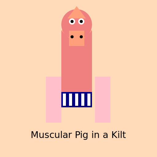 Muscular Pig in a Kilt - AI Prompt #35485 - DrawGPT