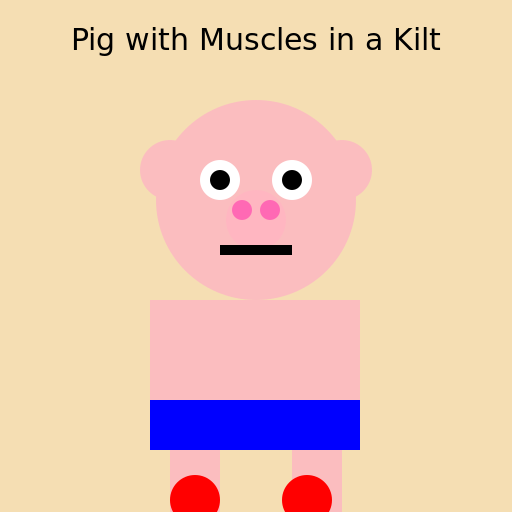 Pig with Muscles in a Kilt - AI Prompt #35618 - DrawGPT