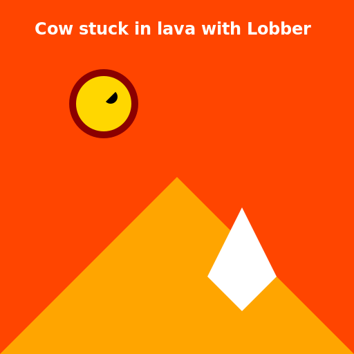 Cow stuck in lava with Lobber - DrawGPT