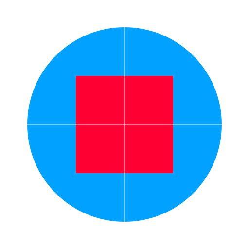 Blue circle with a red square inside of it - AI Prompt #37153 - DrawGPT