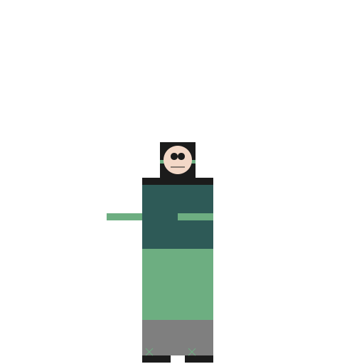 Man in a Green Coat with Top Hat and Grey Pants - DrawGPT