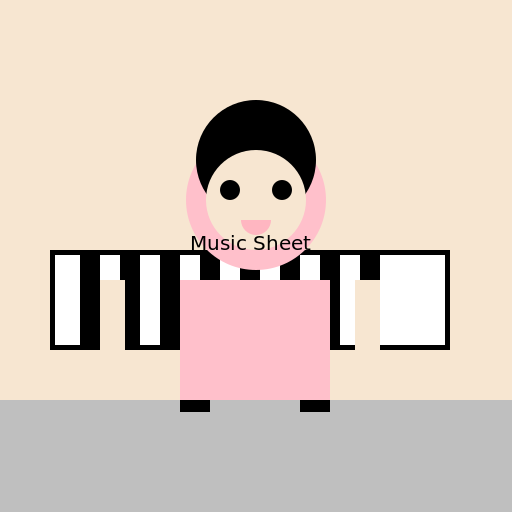 Girl playing piano - DrawGPT