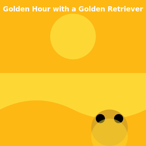Sunset with a Golden Retriever Dog - DrawGPT