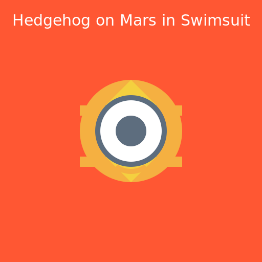 Hedgehog on Mars in Swimsuit - DrawGPT