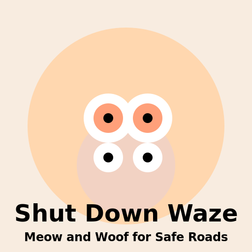 Shut Down Waze Logo with Cat and Dog - AI Prompt #39399 - DrawGPT