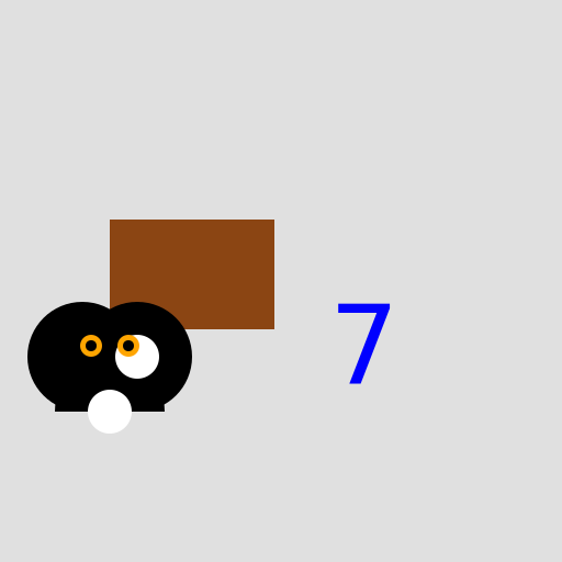 Cat on the Box Watching Number 7 - DrawGPT