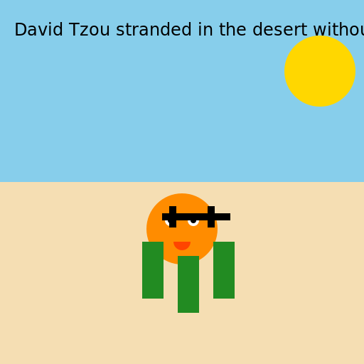 David Tzou in the Desert without an Icechest - AI Prompt #40182 - DrawGPT