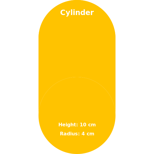 Cylinder with a 10 cm height and a 4 cm radius - AI Prompt #41633 - DrawGPT