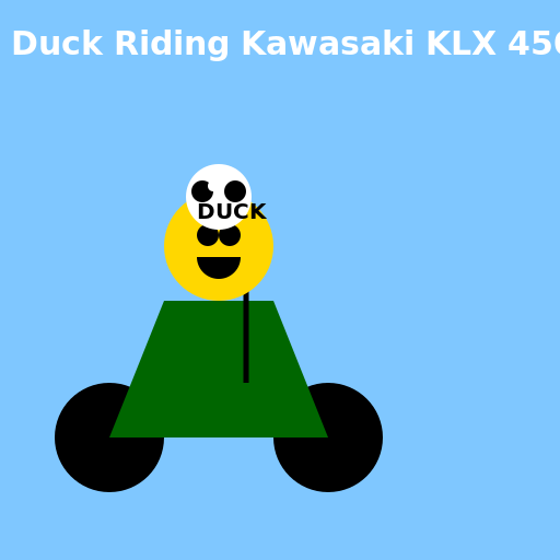 Duck Riding Kawasaki KLX 450 Enduro - AI Prompt #42103 - DrawGPT