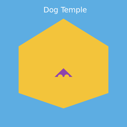 Blue Dog Temple with Golden Dog Statues and a Dome - AI Prompt #42192 - DrawGPT