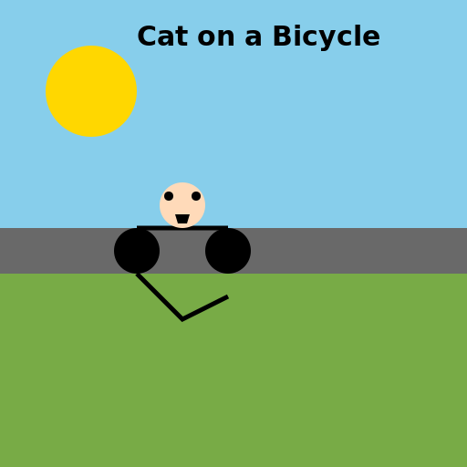 Cat on a Bicycle - AI Prompt #44396 - DrawGPT