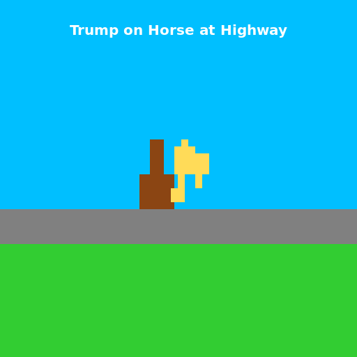 Trump on Horse at Highway - AI Prompt #45033 - DrawGPT