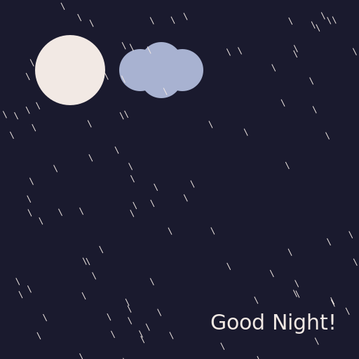 Night with Half Moon in Little Rainy Day - AI Prompt #45949 - DrawGPT
