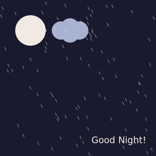 Night with Half Moon in Little Rainy Day - AI Prompt #45949 - DrawGPT