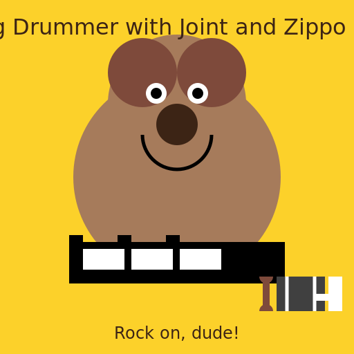 Bulldog Drummer with Joint and Zippo Lighter - AI Prompt #48004 - DrawGPT