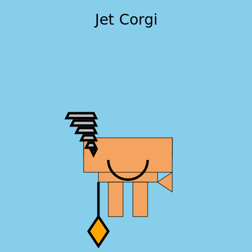 Corgi with Project Launcher as a Jet - DrawGPT