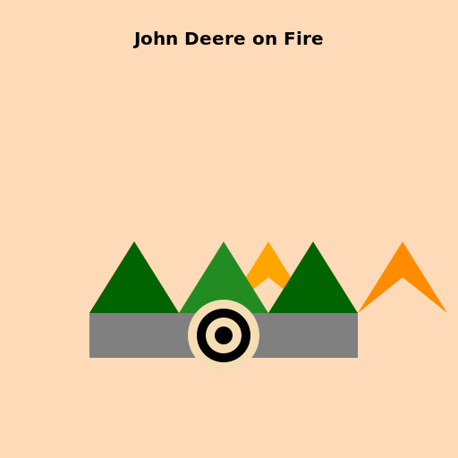 John Deere on Fire - AI Prompt #51374 - DrawGPT