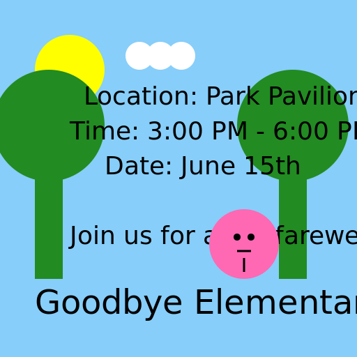 Goodbye Elementary School - AI Prompt #52858 - DrawGPT