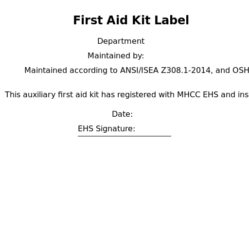 First Aid Kit Label - AI Prompt #52982 - DrawGPT